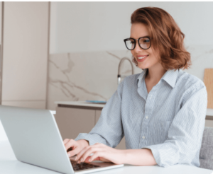 a girl working on laptop