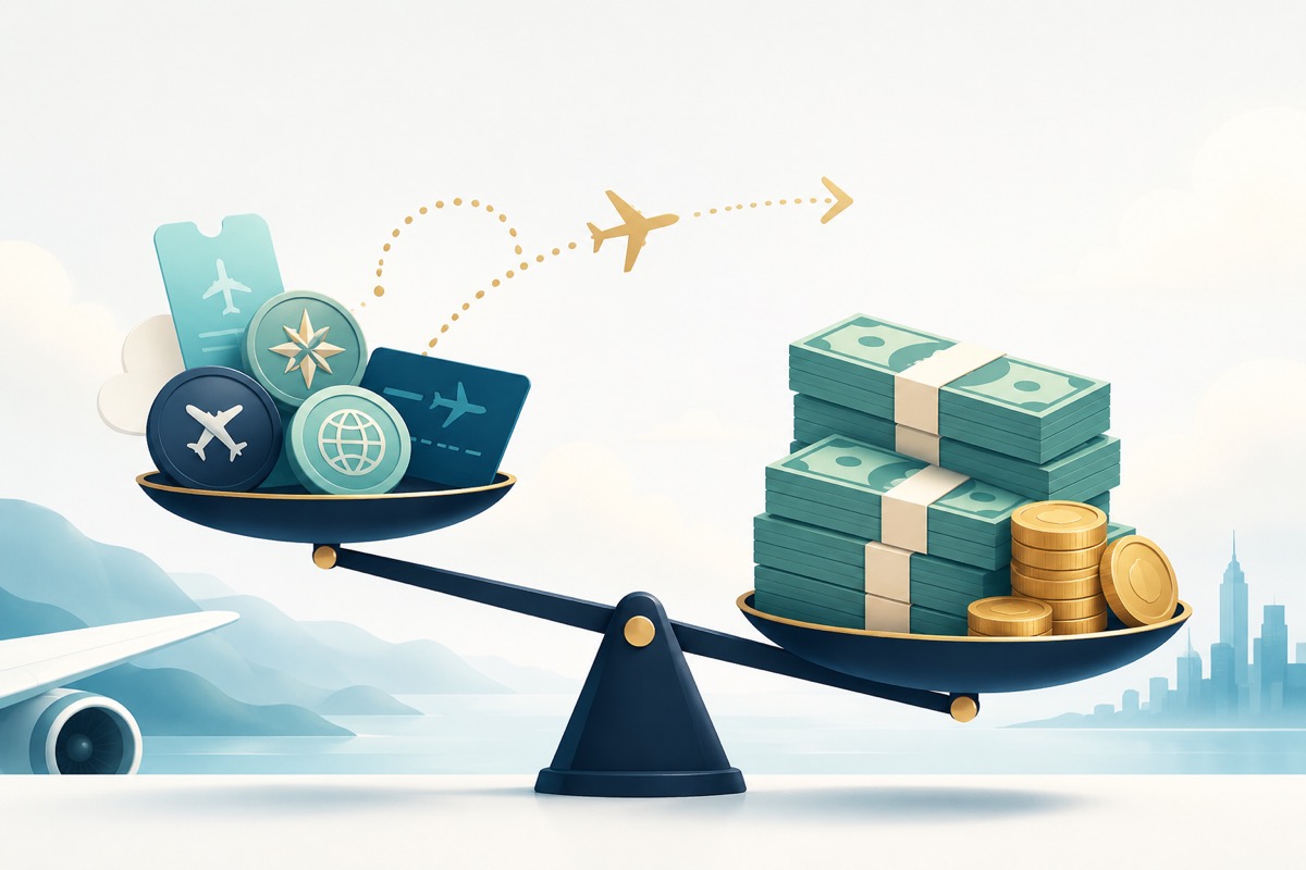 Delta SkyMiles balanced against cash — redeem for travel or sell for cash